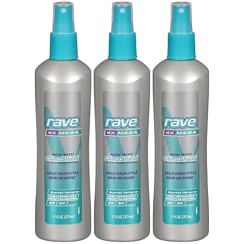 rave Scented Hair Spray, 4X Mega Hold for for Long Lasting Firm Style Control, Non-Aerosol, 11 Ounce (Pack of 3)# Beauty & Personal Care rave