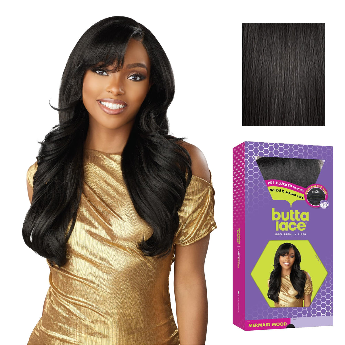 Sensationnel Butta LaceWig-Mermaid Mood, 1B OFFBLACK