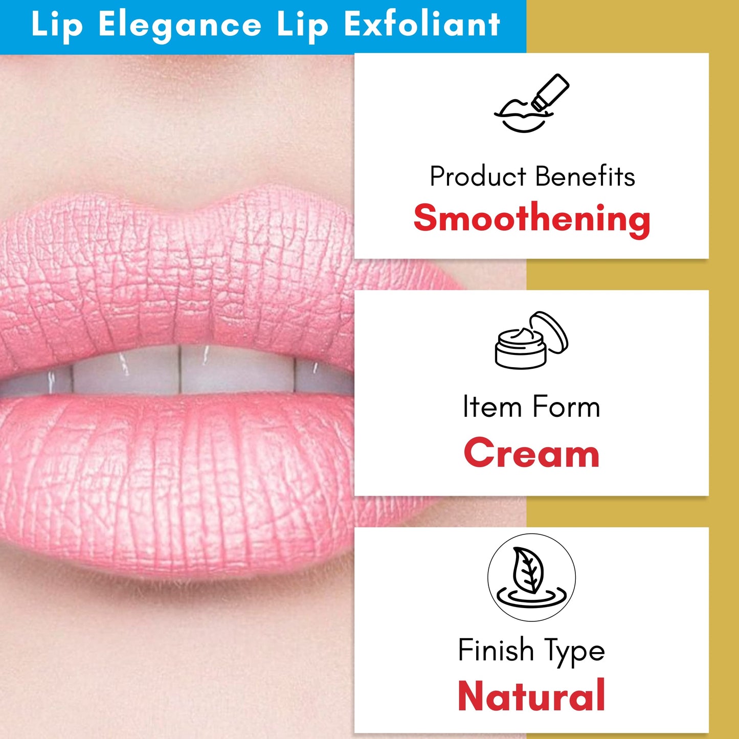 Lip Elegance Lip Exfoliator Cream - Intense Lip Repair and Lip Treatment Lip Exfoliant Cream - Lip Scrub Cream for Everday Lip Care - 0.34 Oz Beauty and Personal Care Lip Elegance