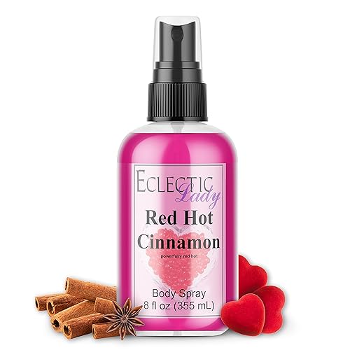 Eclectic Lady Red Hot Cinnamon Body Spray, 8 ounces, Body Mist for Women with Clean, Light & Gentle Fragrance, Cologne with Soft, Subtle Aroma Beauty & Personal Care Eclectic Lady