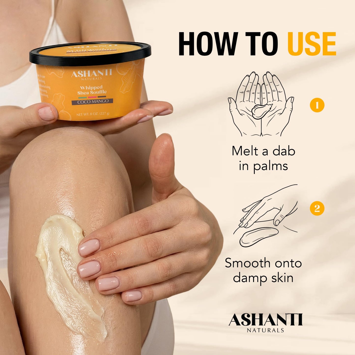 Ashanti Naturals Scented Whipped Shea Butter | African Body Butter for Women Men w/Coconut and Almond Oil (Coco Mango Souffle, 8 oz) Beauty & Personal Care Ashanti Naturals