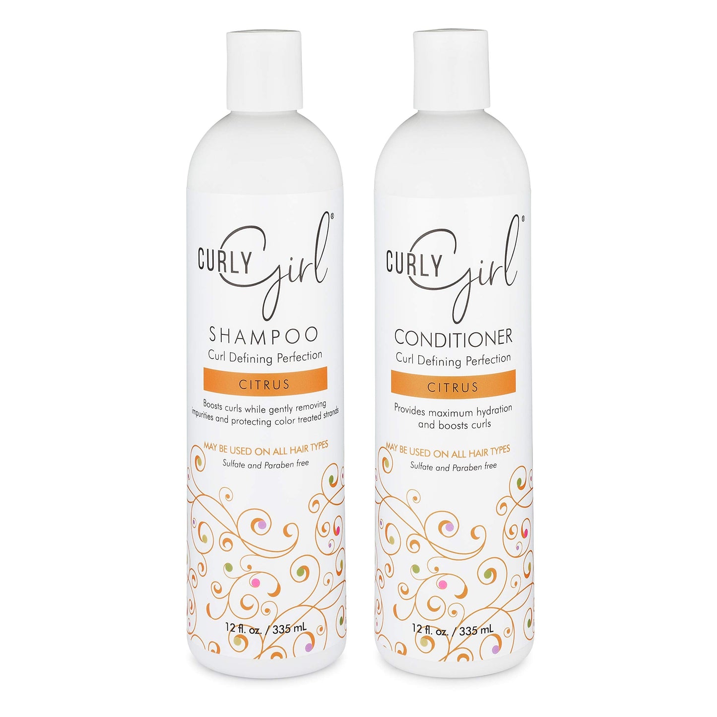 Curly Girl Curl Hair Shampoo Conditioner Set 12 oz Bottles Curly Girl Method Approved Curly Girls Hair Care Frizz Control Beauty & Personal Care Curly Girl