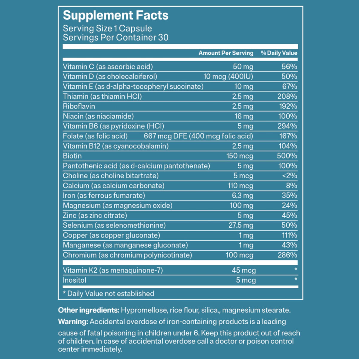 MDhair Restore Supplements - Hair Growth Vitamins with Biotin & Iron