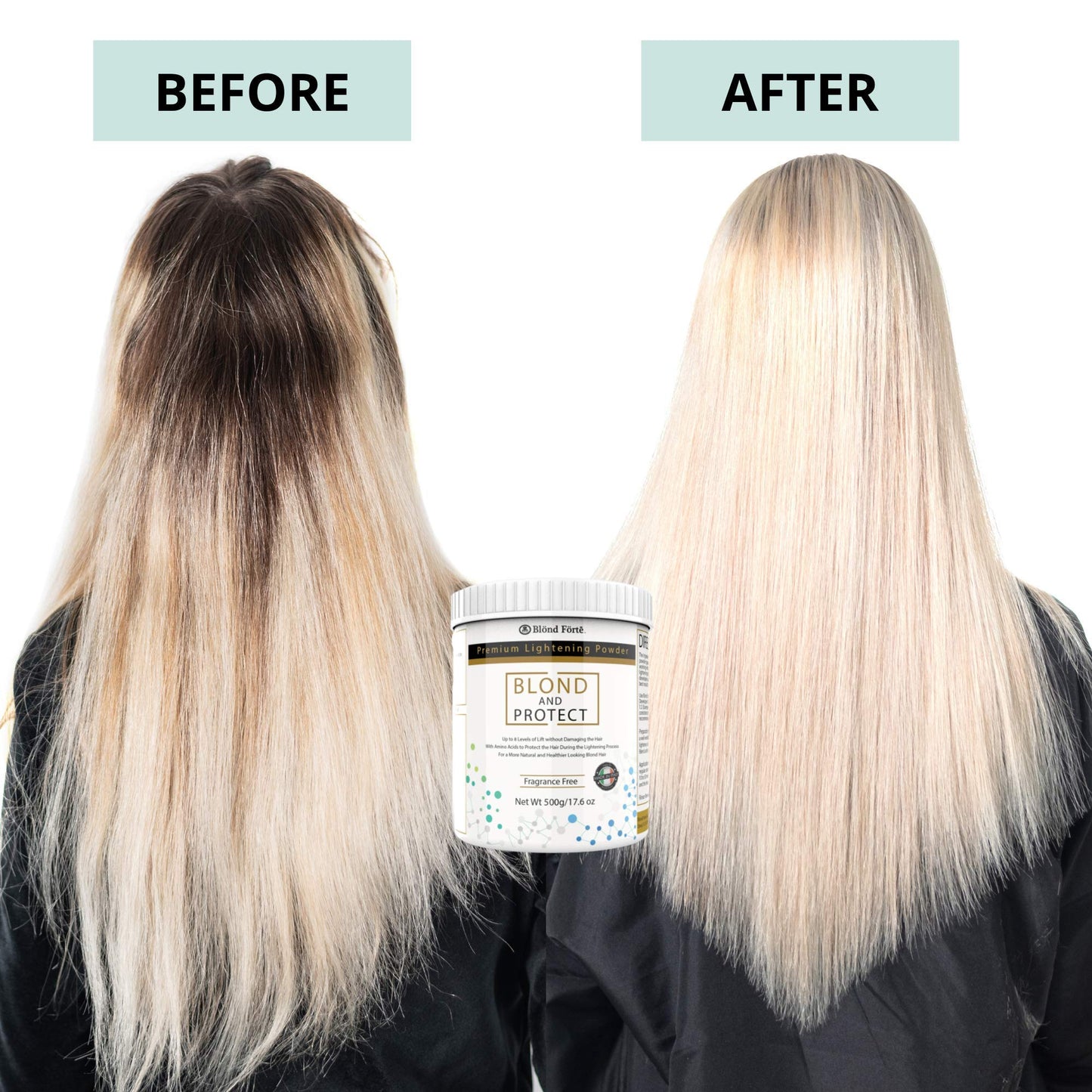 1.1 Pound Tub 8+ Level Hair Lightener Bleaching Powder Kit + 40 Volume Developer & 10 Bonus Items - Made in Italy by Blonde Forte Beauty & Personal Care PERFECT BLOND