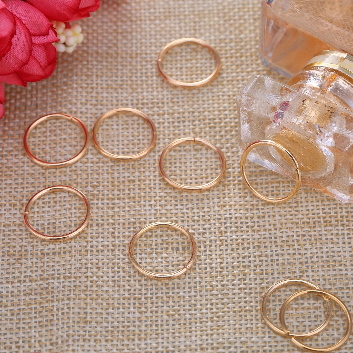 Hotop 100 Pack Hair Rings Gold Braid Rings Loop Clips 0.63 Inch Women's Fashion Hip-hop DIY Hair Accessories for Dreadlocks Beauty & Personal Care Hotop