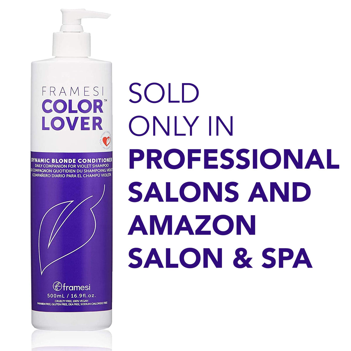 FRAMESI Color Lover Dynamic Blonde Sulfate Free Purple Conditioner for Color Treated Hair, 16.9 fl oz Beauty & Personal Care FRAMESI