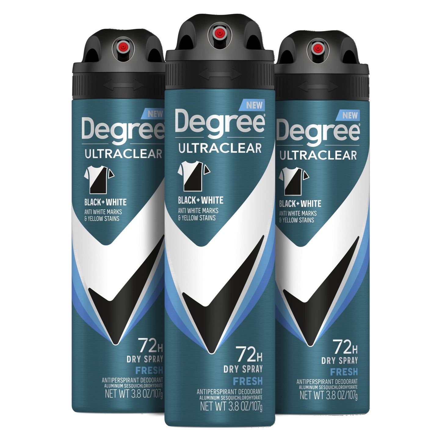 Degree Men Antiperspirant Spray Black + White 3 Count Protects from Deodorant Stains Instantly Dry Spray Deodorant 3.8 oz Beauty and Personal Care Degree