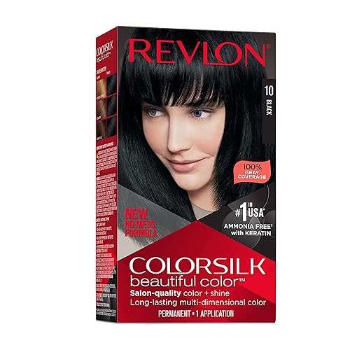 Revlon Colorsilk Beautiful Color Permanent Hair Color, Long-Lasting High-Definition Color, Shine & Silky Softness with 100% Gray Coverage, Ammonia Beauty & Personal Care REVLON