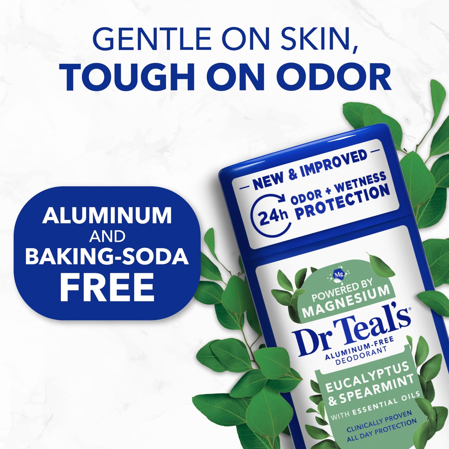 Dr Teal's Aluminum-Free Deodorant, Eucalyptus & Spearmint with Essential Oils, 2.5 oz (Pack of 3) Beauty and Personal Care Dr Teal's