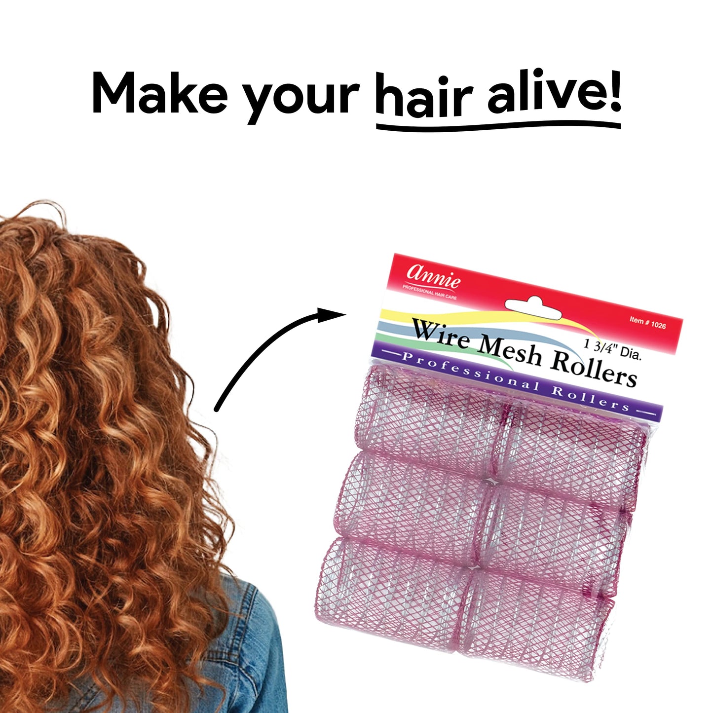 Annie 1-3/4" Jumbo Wire Mesh Hair Rollers - 6 Pcs Beauty & Personal Care Annie