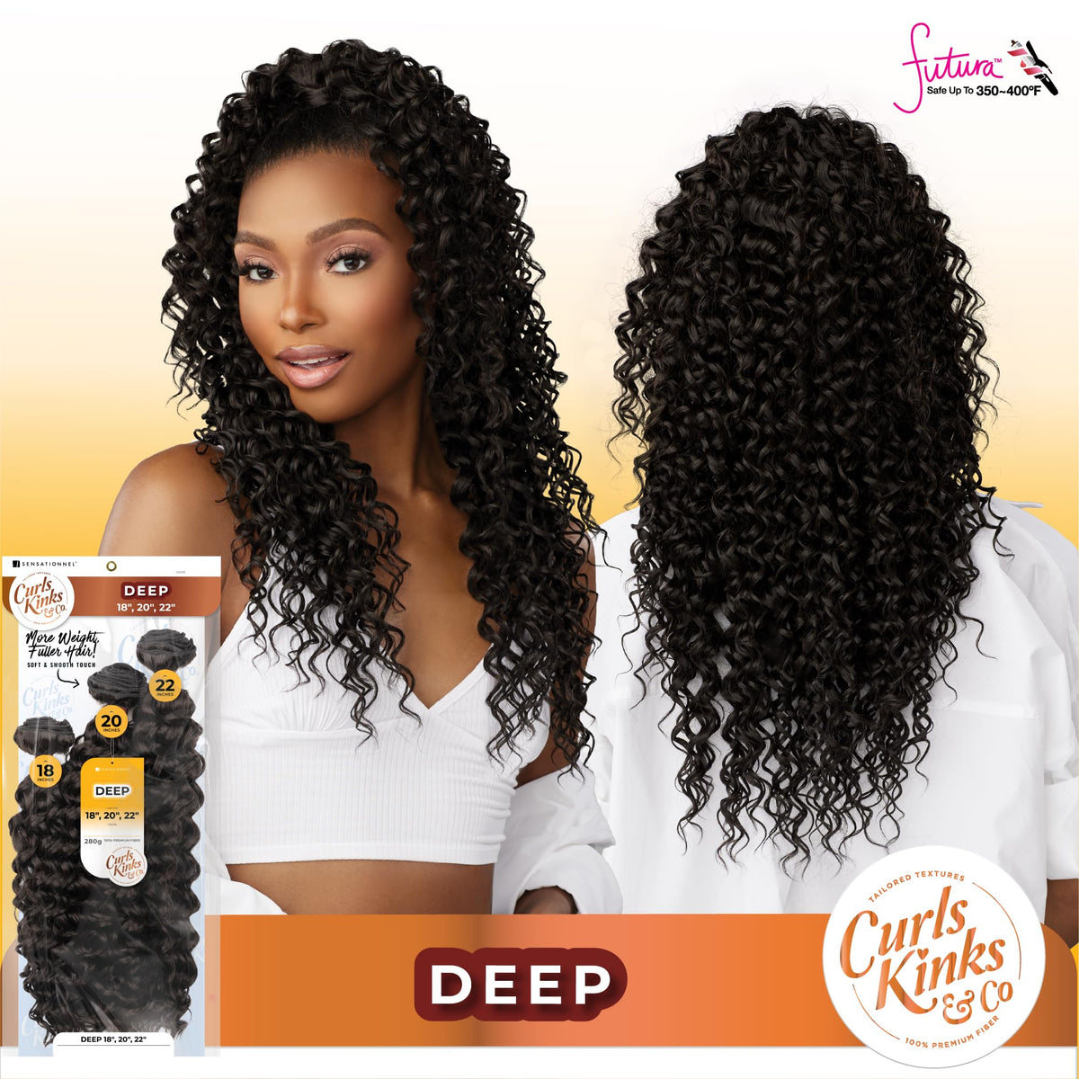 Sensationnel CKCO Synthetic Bundle-Deep,18 20 22 inch, 2 DARKBROWN