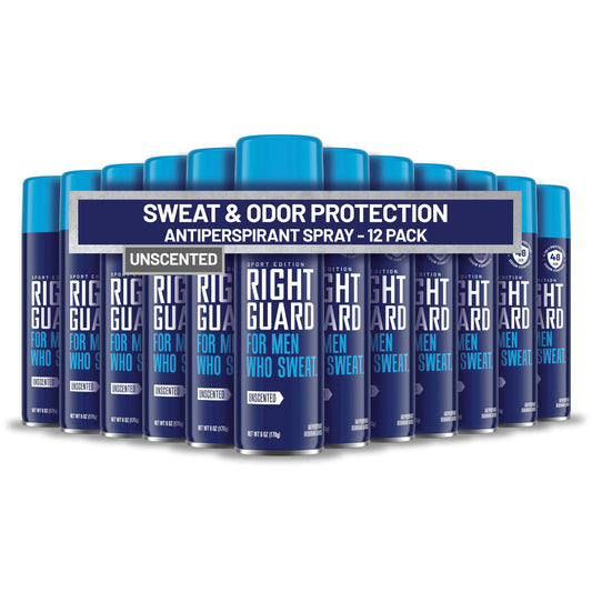 Right Guard Sport Unscented Antiperspirant & Deodorant Spray - 4-in-1 Protection Spray Deodorant for Men, Blocks Sweat, 48-Hour Odor Control Beauty and Personal Care Thriving Brands