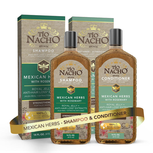 Tío Nacho Mexican Herbs Anti-Hair Loss Shampoo and Conditioner Set with Royal Jelly and Rosemary Extract, Strengthening and Nourishing Routine Beauty & Personal Care Tio Nacho