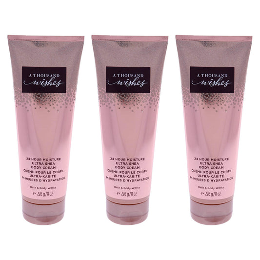 A Thousand Wishes Ultra Shea Body Cream by Bath and Body Works for Women - 8 oz Body Cream - Pack of 3 Beauty & Personal Care Bath & Body Works