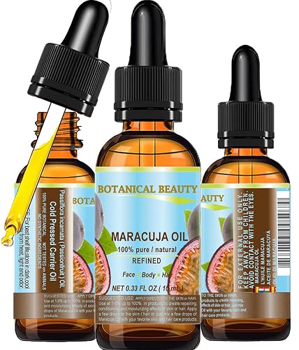 Botanical Beauty MARACUJA OIL 100% Pure Natural Cold Pressed Undiluted for Face, Skin, Hair, Body, Lip, Nails 0.33 Fl Oz - 10 ml Rich in Vitamin C Beauty & Personal Care Botanical Beauty