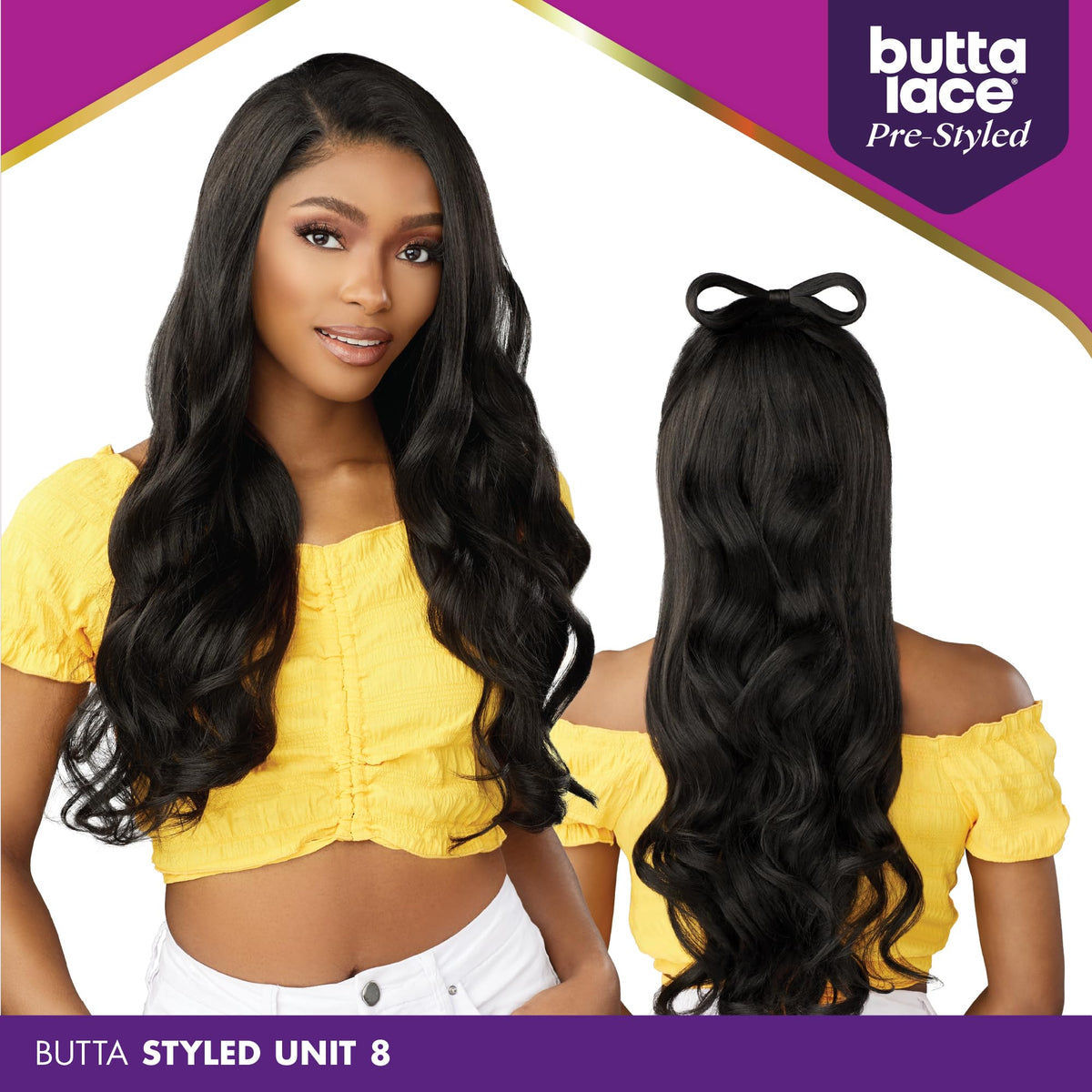 Sensationnel Butta Lace Prestyled Wig-Unit 8, 1 JETBLACK
