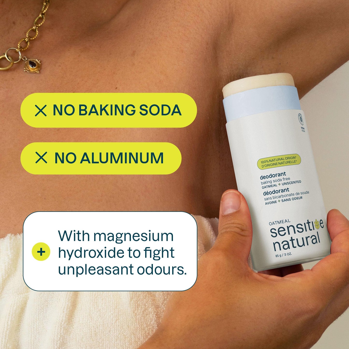 ATTITUDE Sensitive Skin Deodorant, Aluminum Free Deodorant for Women & Men with Oat Extract, Baking Soda Free, Gentle Odor Protection, Vegan Beauty and Personal Care ATTITUDE