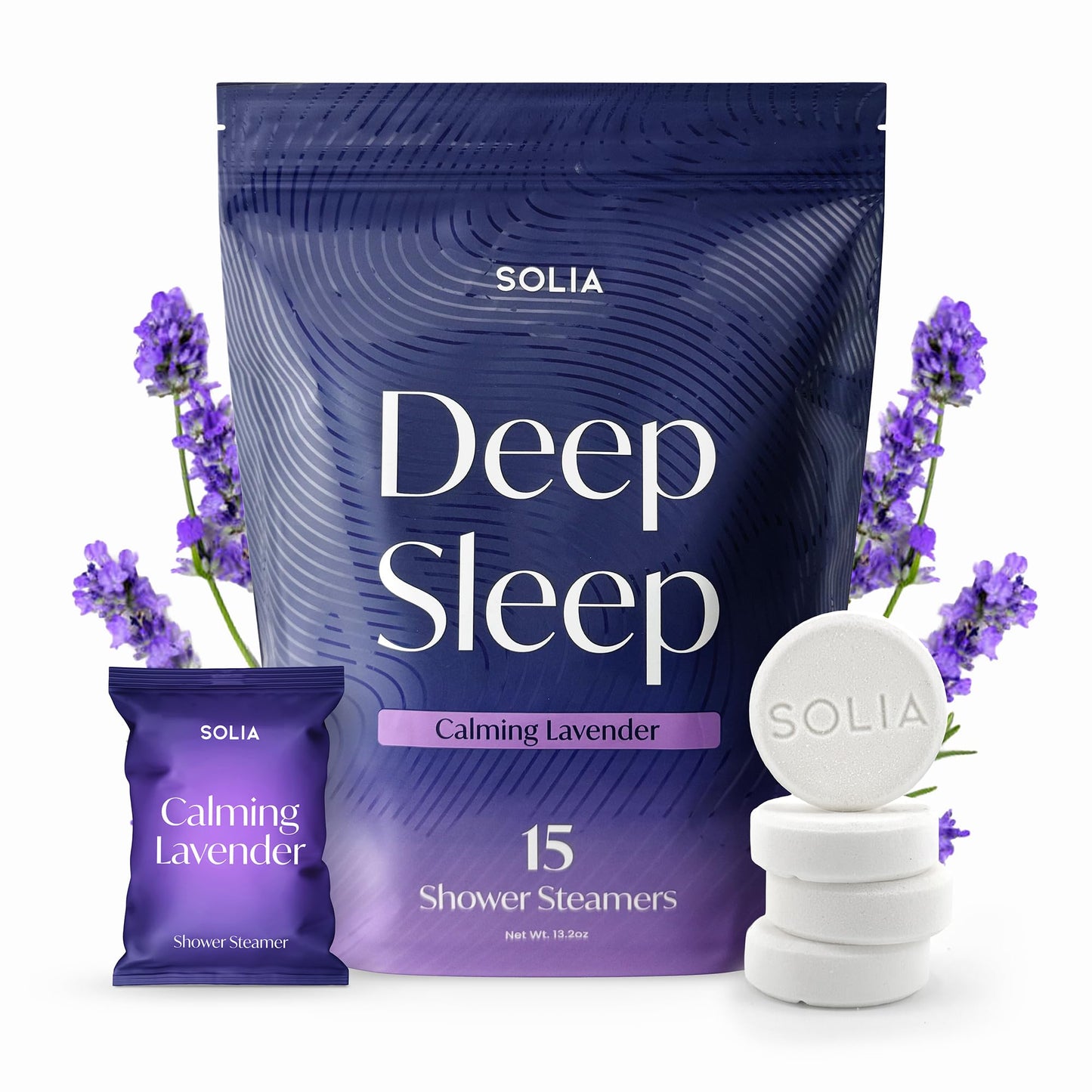 Solia Natural Lavender Shower Steamers - Patent-Pending - Real Essential Oil Lavender Tablets, Spa Steamers Aromatherapy, 15-Pack Beauty and Personal Care Solia