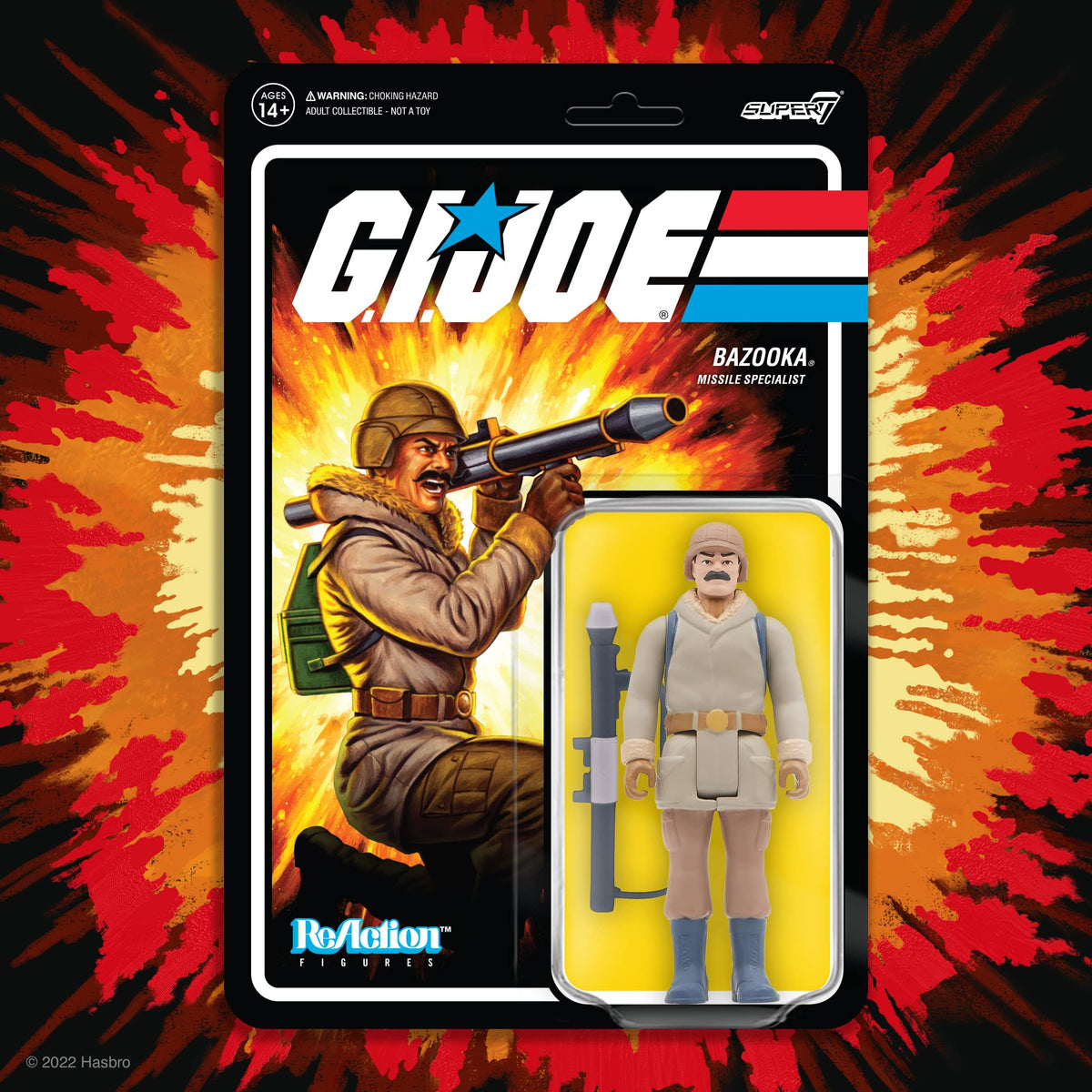 Super7 G.I. Joe Bazooka (Arctic) - 3.75" G.I. Joe Action Figure with Accessories Classic Cartoon Collectibles and Retro Toys