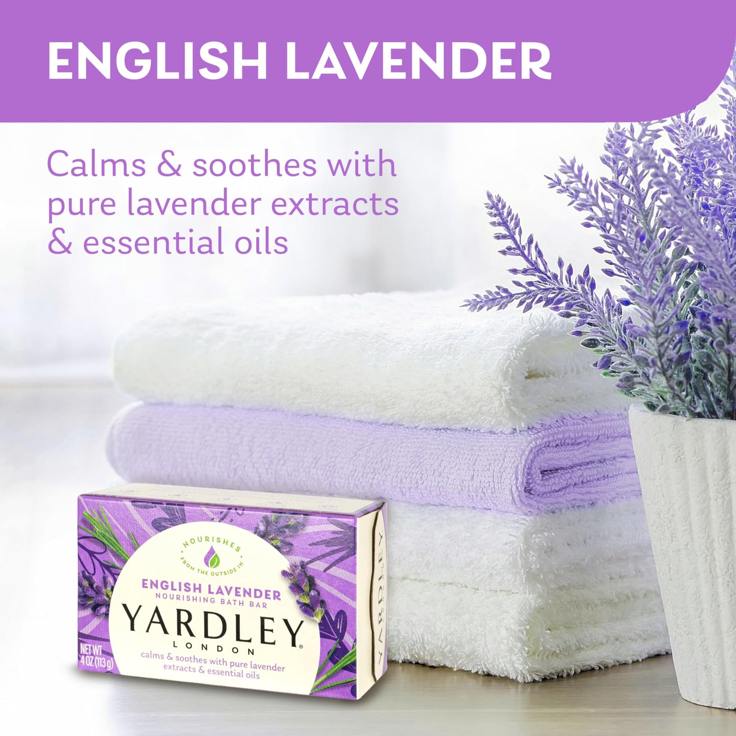 Yardley London English Lavender Naturally Moisturizing Bath Bar, 4 ounce Beauty & Personal Care Yardley