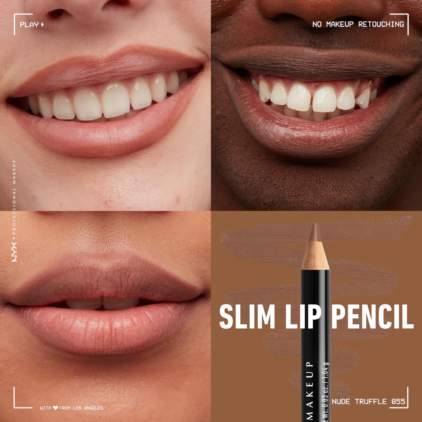 NYX PROFESSIONAL MAKEUP Slim Lip Pencil, Long-Lasting Creamy Lip Liner, Nude Truffle, 0.04 oz Beauty & Personal Care NYX PROFESSIONAL MAKEUP