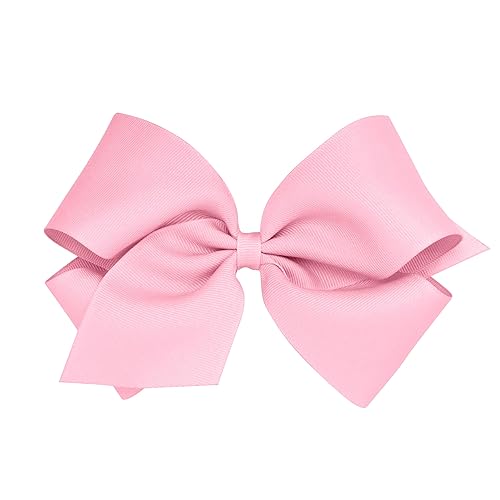 Wee Ones Girls' Plain Wrap Classic Grosgrain Hair Bows on a WeeStay No-Slip Hair Clip, Handmade, King, Pearl Pink Beauty & Personal Care Wee Ones