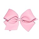Wee Ones Girls' Plain Wrap Classic Grosgrain Hair Bows on a WeeStay No-Slip Hair Clip, Handmade, King, Pearl Pink Beauty & Personal Care Wee Ones