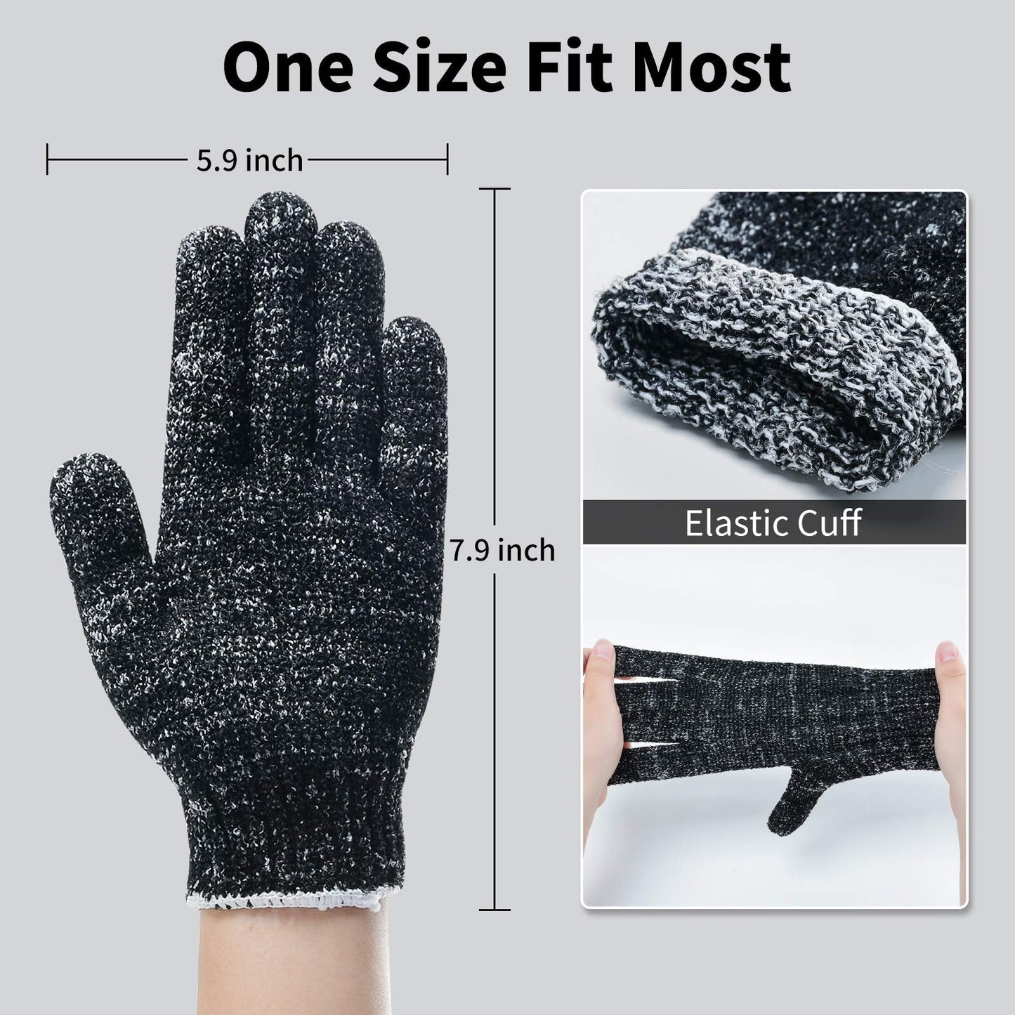 4 Pairs 8 Pcs Exfoliating Gloves for Shower - Premium Bath Gloves - Body Scrubber Gloves for Shower, Spa, Massage, Body Scrubs, Remove Dead Skin, Deep Beauty & Personal Care Oueliche