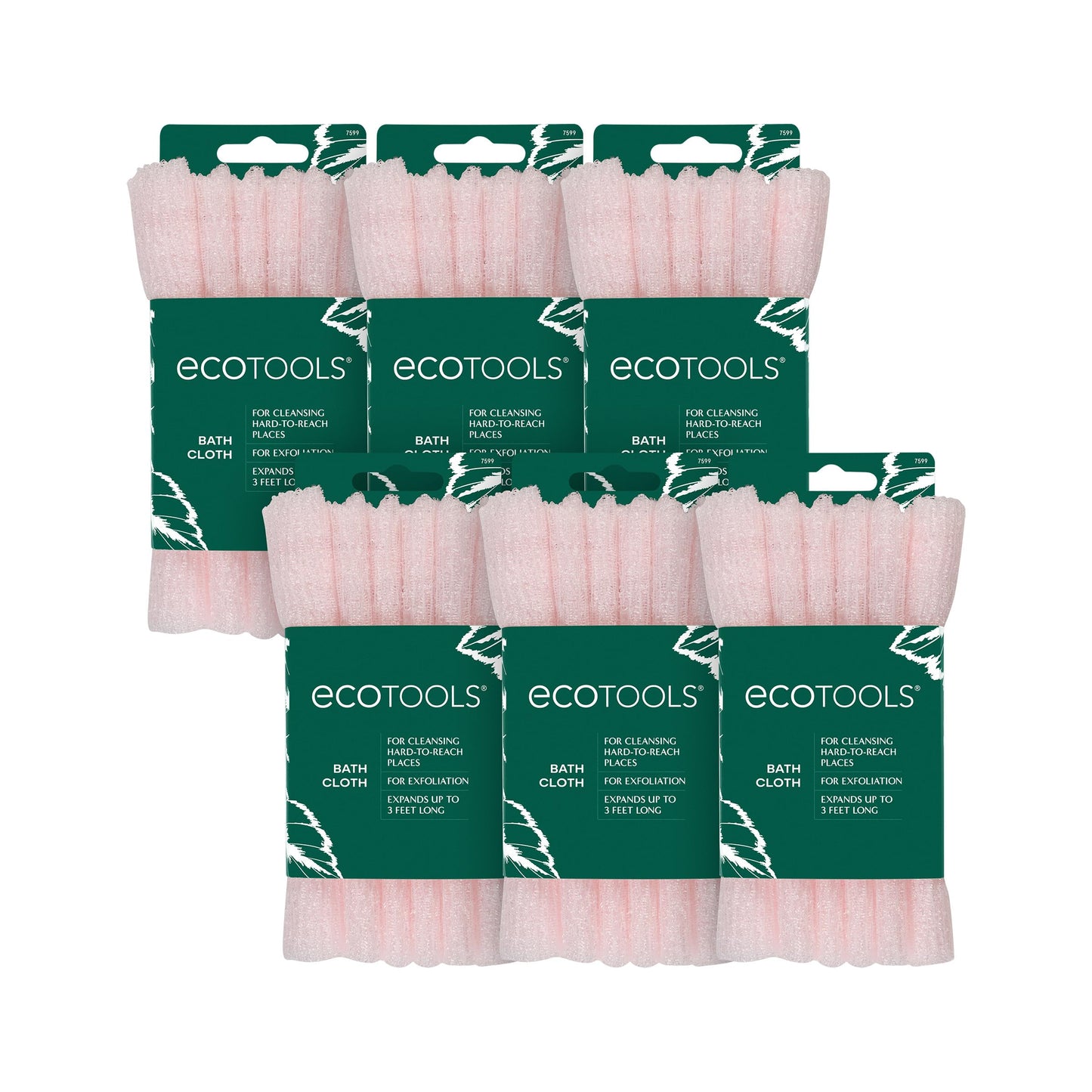 EcoTools 6 Pack Bath Cloth, Exfoliating Washcloth for Shower & Bath, Expands Up to 3 Feet, Remove Dry Skin, Body Scrubber for Exfoliation & Deep Beauty and Personal Care EcoTools