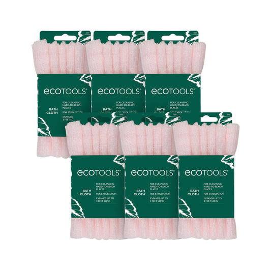 EcoTools 6 Pack Bath Cloth, Exfoliating Washcloth for Shower & Bath, Expands Up to 3 Feet, Remove Dry Skin, Body Scrubber for Exfoliation & Deep Beauty and Personal Care EcoTools