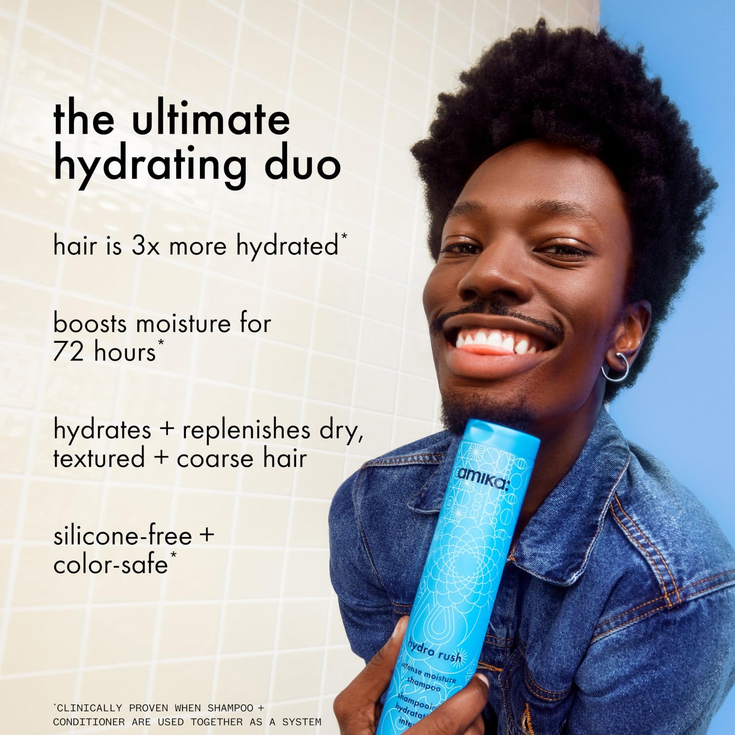 amika hydro rush intense moisture conditioner with hyaluronic acid, 275ml | for dry, textured, or coarse hair types 2a-4c, long-lasting hydration Beauty & Personal Care Amika
