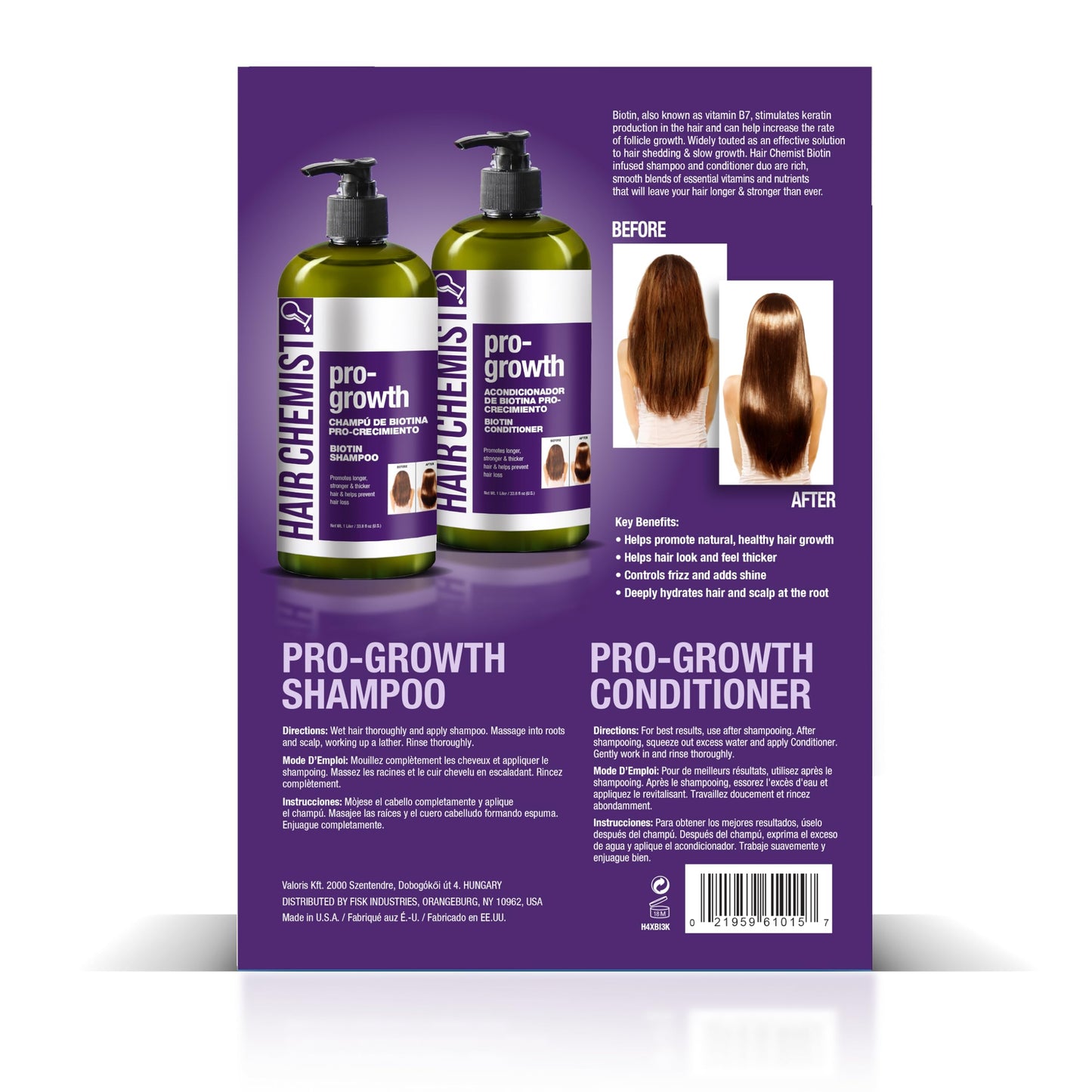 Hair Chemist Pro-Growth with Biotin Shampoo 33.8 oz. & Conditioner 33.8 oz. 2-PC Gift Box Beauty & Personal Care Hair Chemist