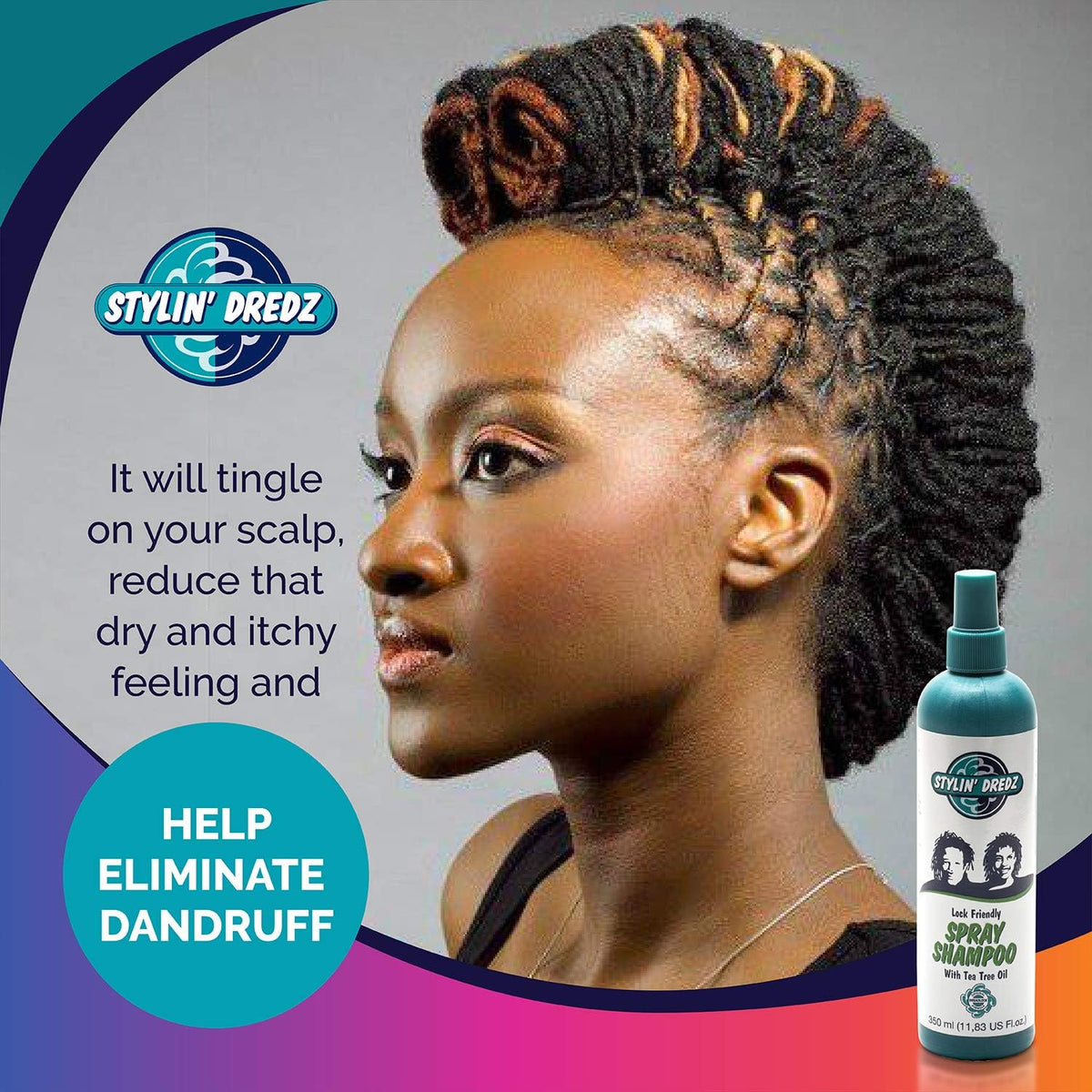 Stylin Dredz Spray Shampoo - Dreadlock Shampoo - Residue Free with Tea Tree Oil - 350 ml Pack of 2