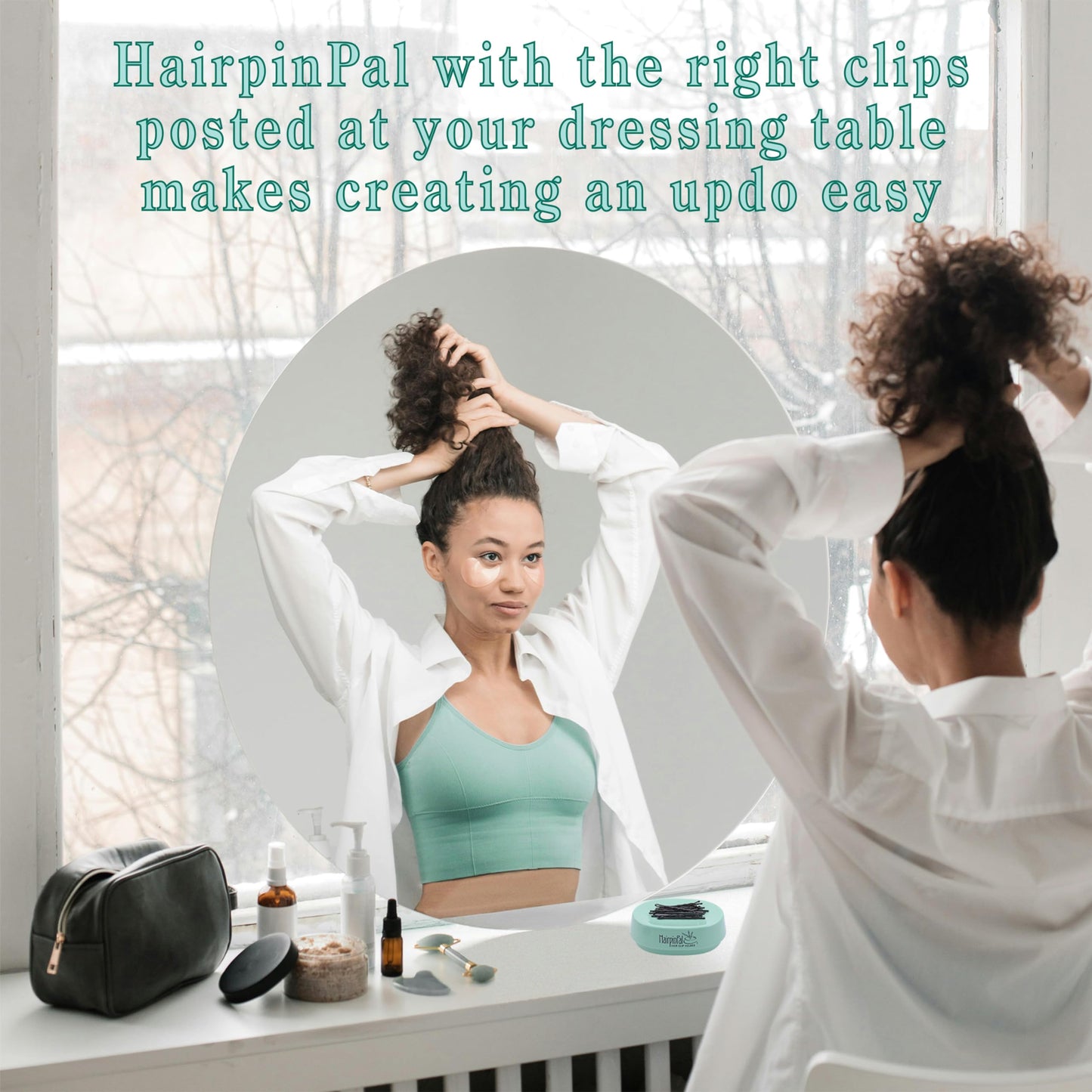 HairpinPal Magnetic Bobby Pin Holder - Easy Hair Clip and Pin Collector - Manage Hair Clips - Keeps Rooms Tidy - Sea Foam Teal - Made in the USA Beauty & Personal Care Blue Feather Products, Inc.