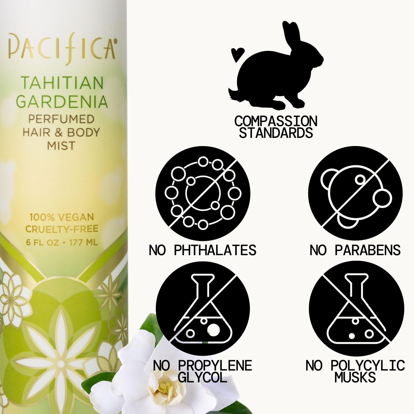 Pacifica Tahitian Gardenia Perfumed Hair & Body Mist, Alcohol-Free Spray Designed For Head-To-Toe Wear, Vegan & Cruelty-Free, 6 Fl Oz Beauty & Personal Care Pacifica
