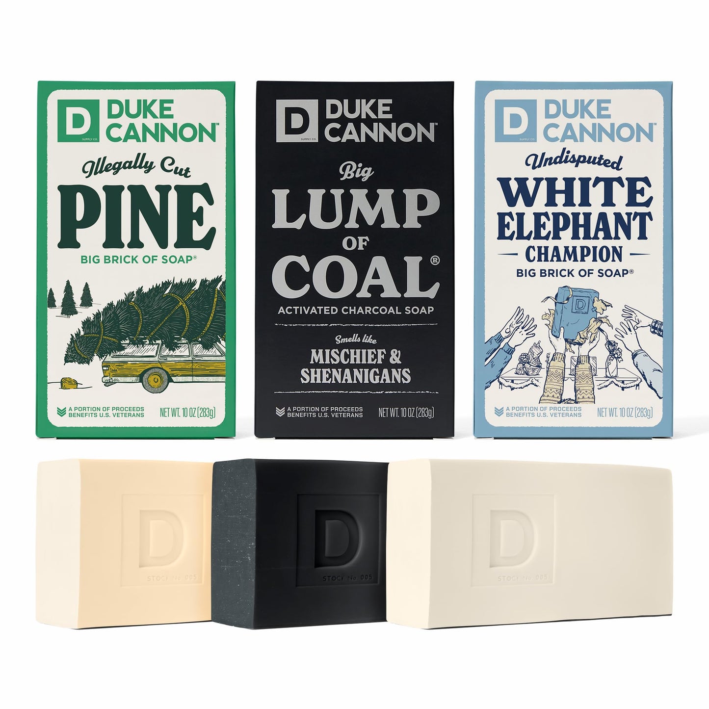 Duke Cannon Supply Co. Big Brick of Soap Bar For Men - Big Lump of Coal, Santa's Pipe Smoke, Highly Regiftable Peppermint Bark, Holiday Variety, 10 Beauty & Personal Care Duke Cannon Supply Co.