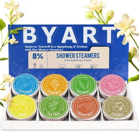 Shower Steamers Aromatherapy, 8% Natural Essential Oils, Women/Men Spa Steamer, Lingering Intense Aroma, Soothing Stress Relief, Body&Soul Relaxing Beauty and Personal Care BYART