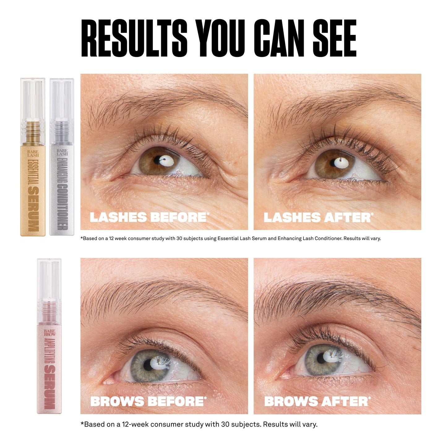 Babe Original Triple Threat Mini Set, Includes Babe Lash Essential Serum & Enhancing Conditioner + Babe Brow Amplifying Serum, 1 mL, 3 Pack Beauty & Personal Care BABE ORIGINAL