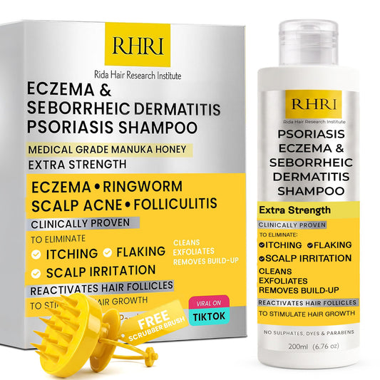 RHRI Psoriasis Shampoo for Men & Women | Itchy Scalp Treatment with Manuka Honey | Best for Eczema, Seborrheic Dermatitis, Ringworm & Folliculitis Beauty and Personal Care Rida Hair Research Institute Default Title