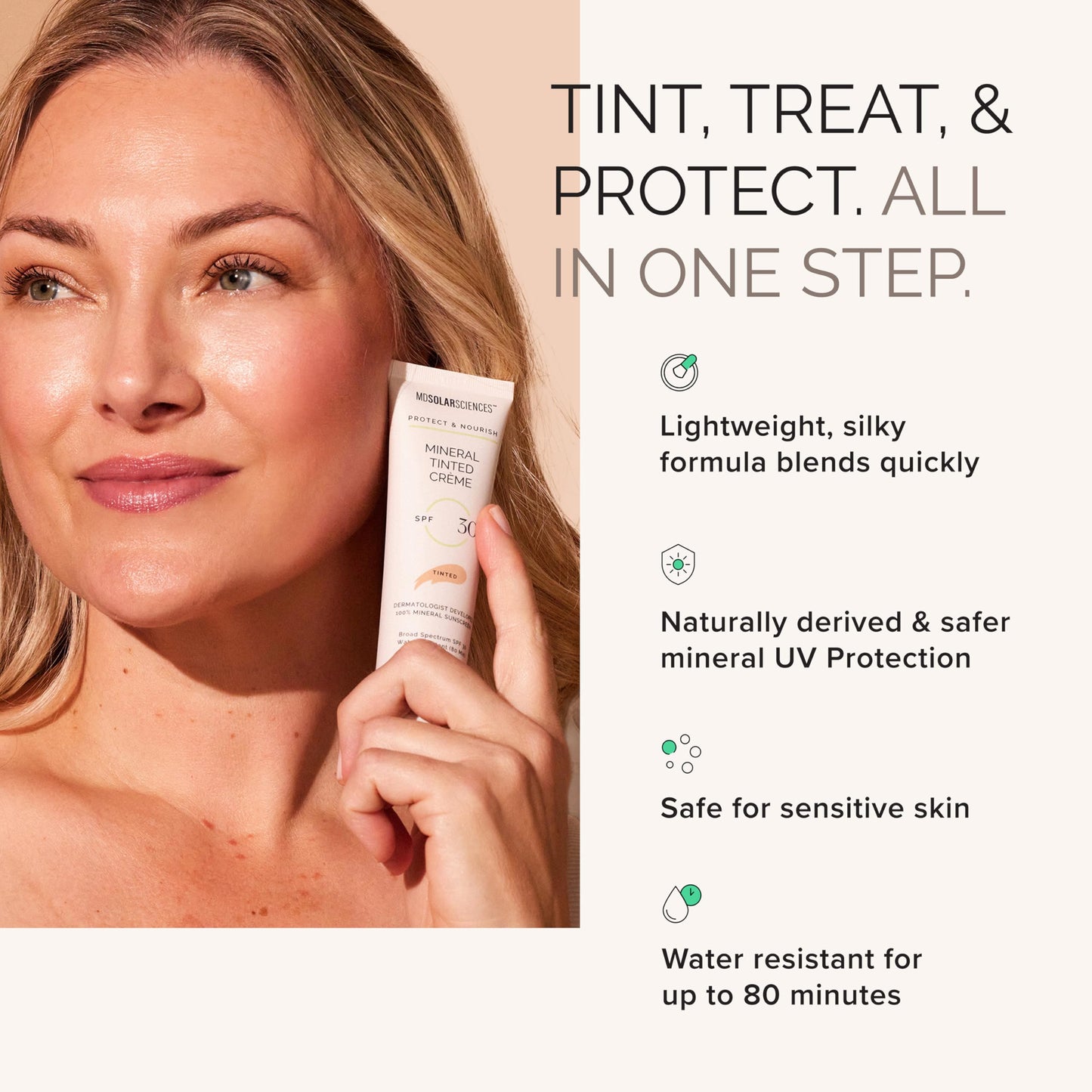 MDSolarSciences Mineral Tinted Crème Sunscreen SPF 30 | Water-Resistant Broad Spectrum UV Protection | Blendable Zinc Oxide Formula | Natural Matte Beauty & Personal Care MDSolarSciences