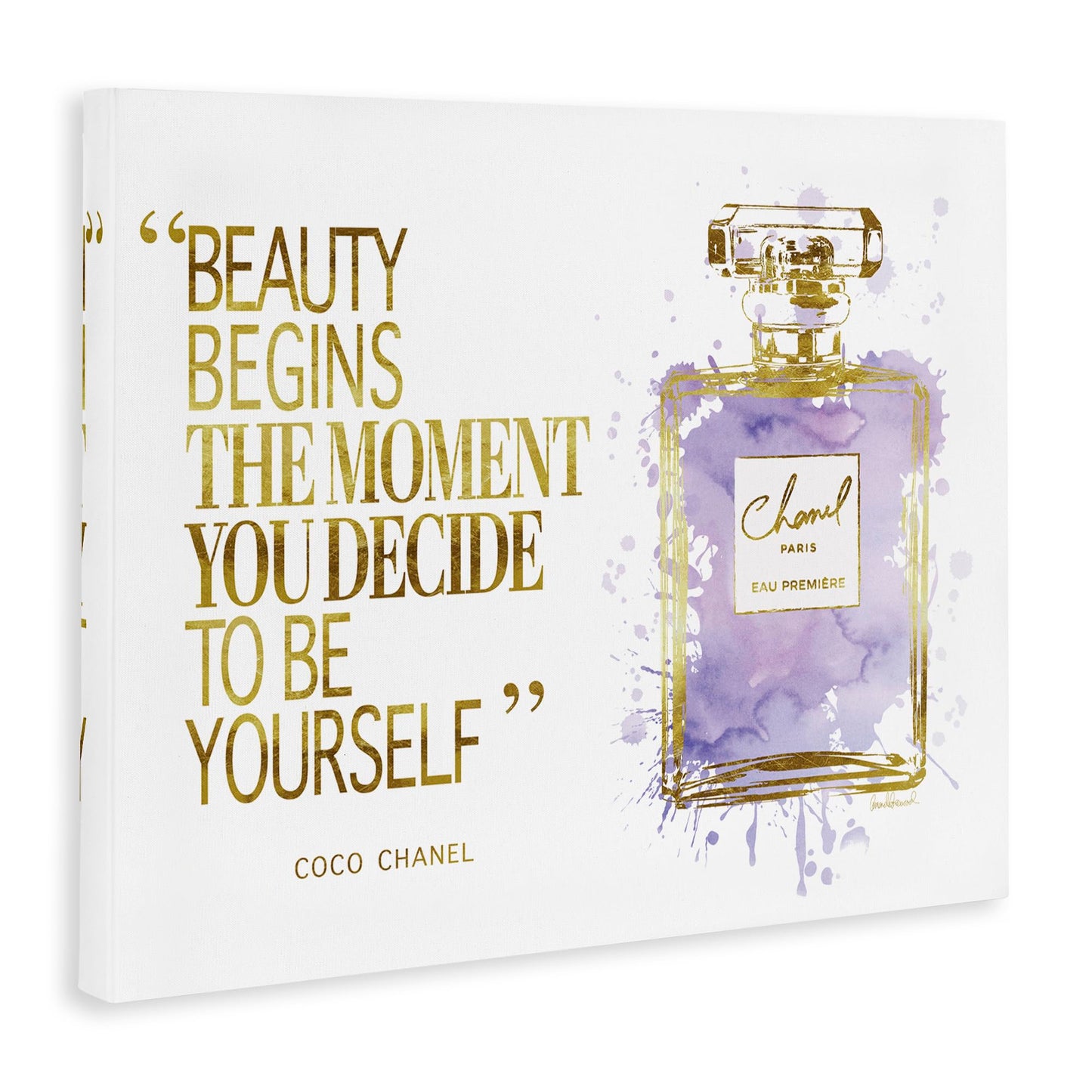 Stupell Industries Beauty Begins Designer Quote Purple Glam Perfume Bottle, Design by Amanda Greenwood Beauty & Personal Care Stupell Industries