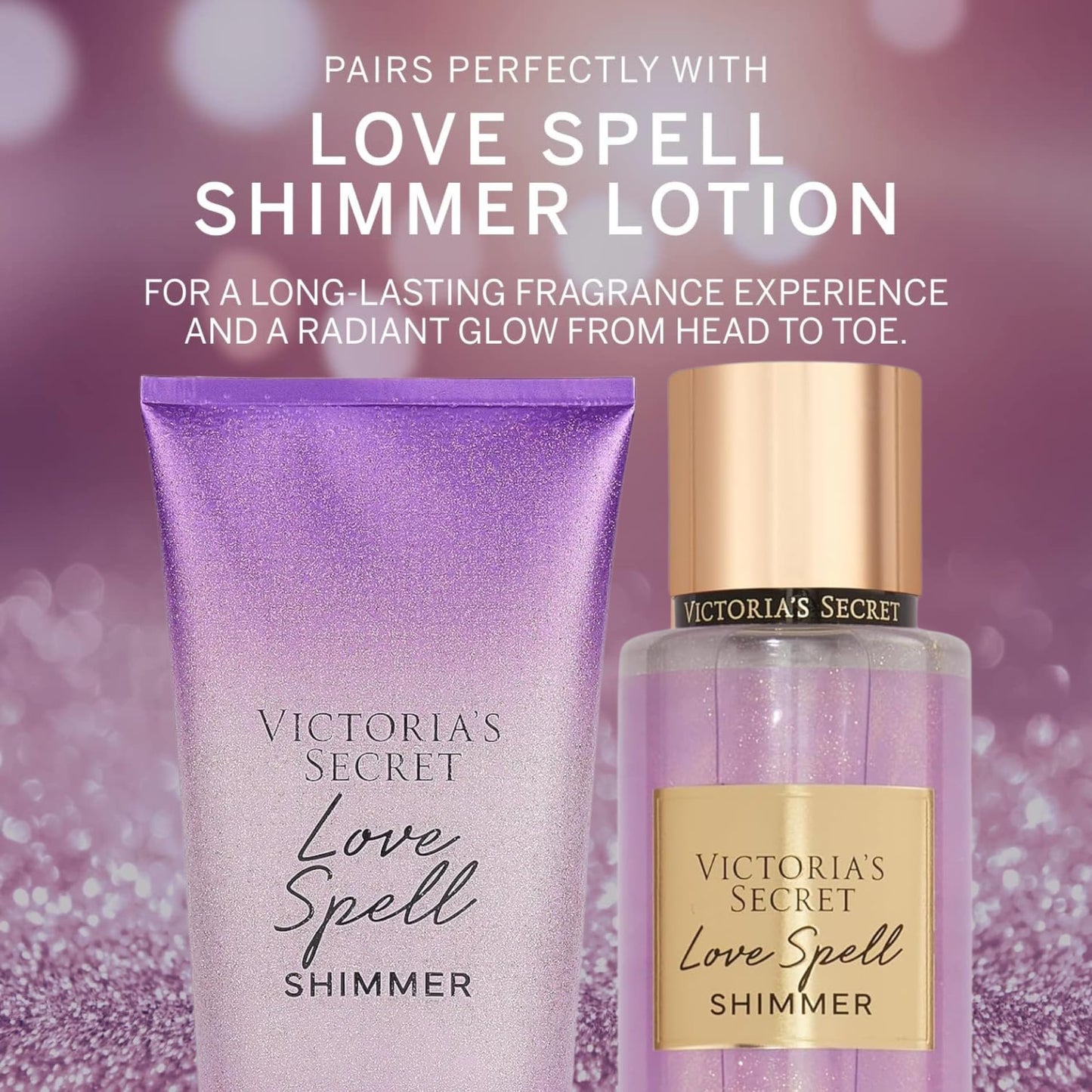 Victoria's Secret Fragrance Body Lotion & Body Mist Set (Love Spell Shimmer) Beauty & Personal Care Victoria's Secret