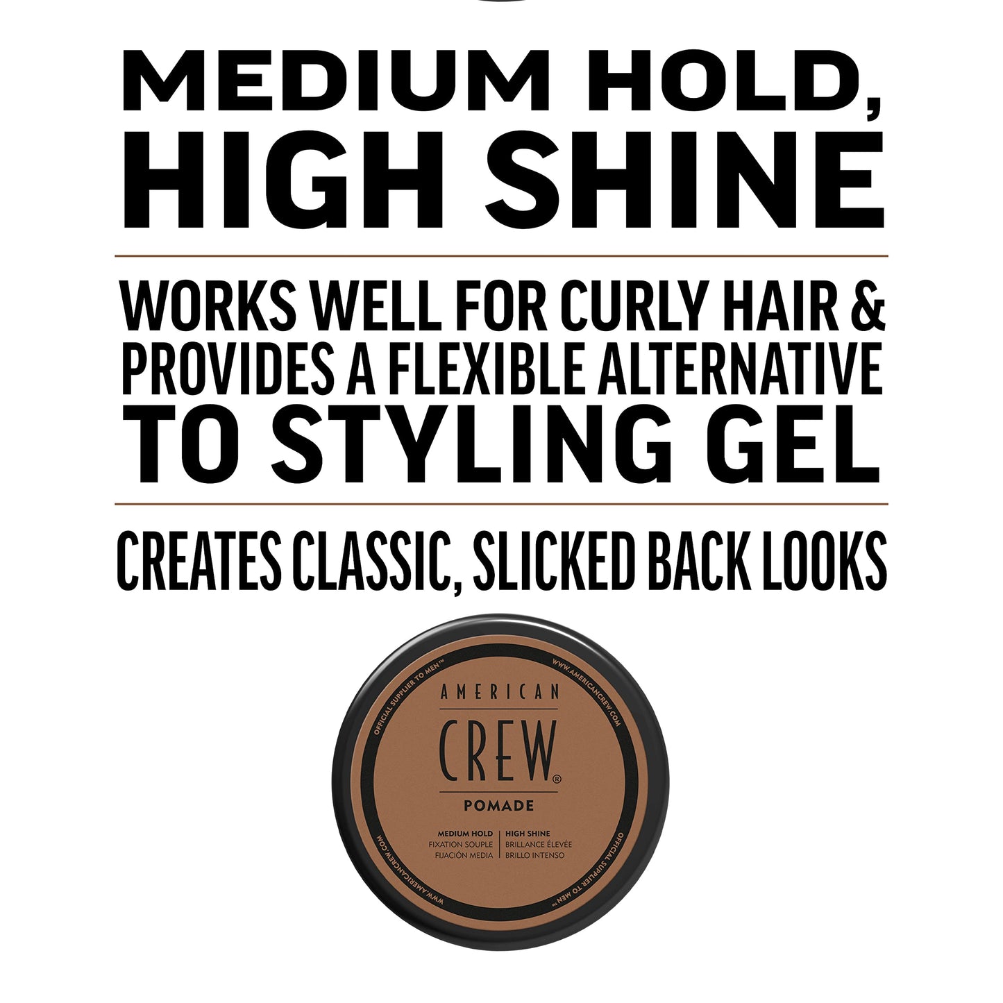 American Crew Men's Hair Pomade, Like Hair Gel with Medium Hold & High Shine, Travel Size, Duo Gift Set Beauty & Personal Care AMERICAN CREW