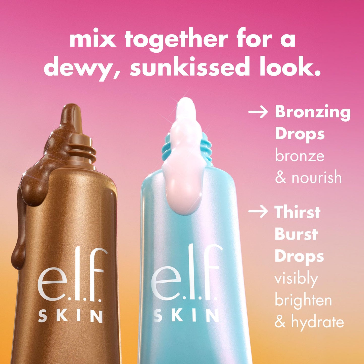 e.l.f. SKIN The Hottest Drops Duo, Holy Hydration! Thirst Burst & Bronzing Skincare Set, For A Dewy, Sun-Kissed Look, Vegan & Cruelty-Free Beauty & Personal Care e.l.f.