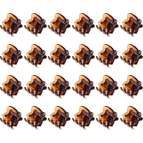 HOTOP 24 Pcs Mini Hair Claws Clips, Small Non Slip Plastic Jaw Clips for Girls and Women (Coffee) Beauty & Personal Care Hotop