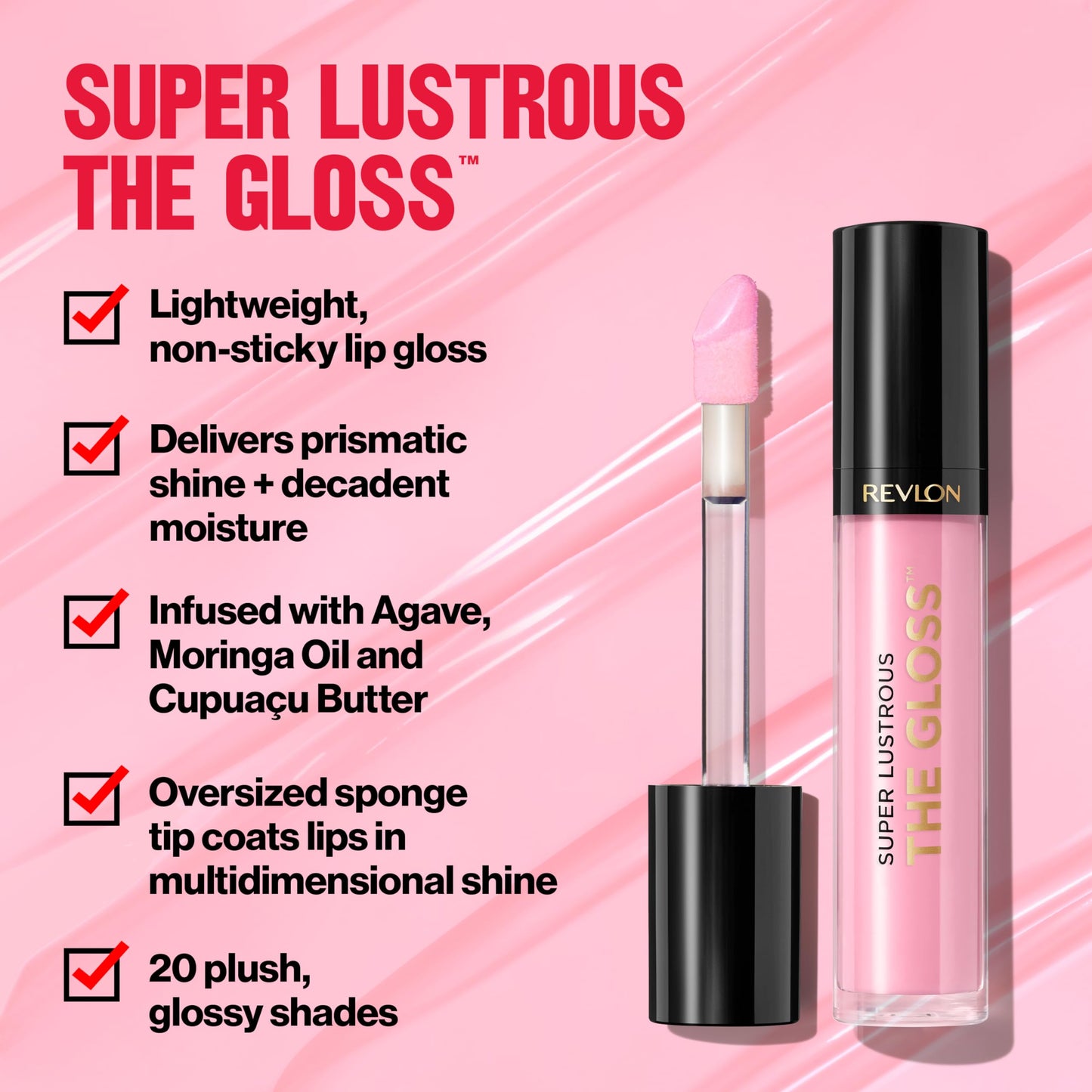 Revlon Super Lustrous Lip Gloss, Non-Sticky, Hydrating, High Shine Finish, 203 Lean In, 0.13 oz Beauty & Personal Care REVLON