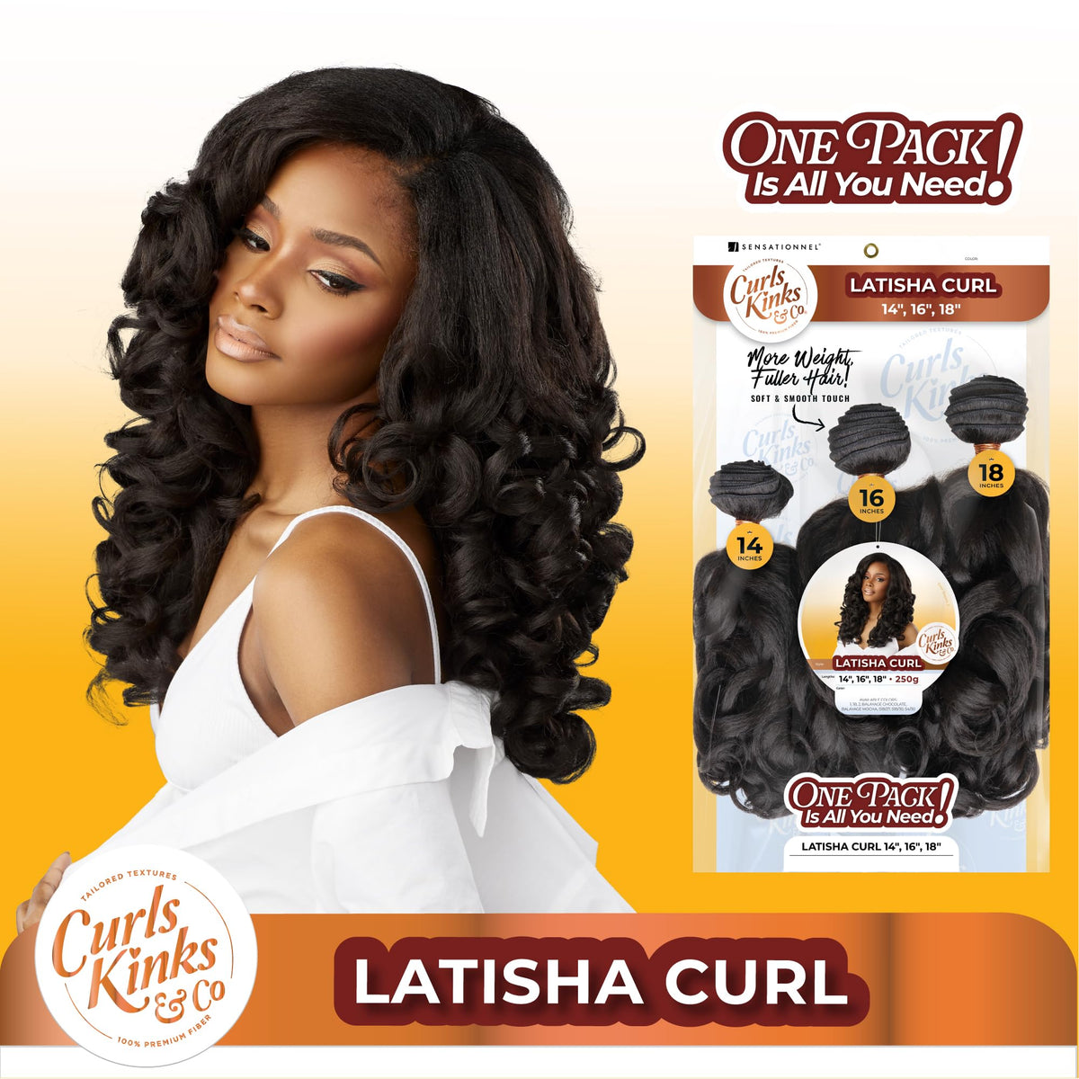 Sensationnel CKCO Synthetic Bundle-Latisha Curl,14 16 18 inch, S4/30