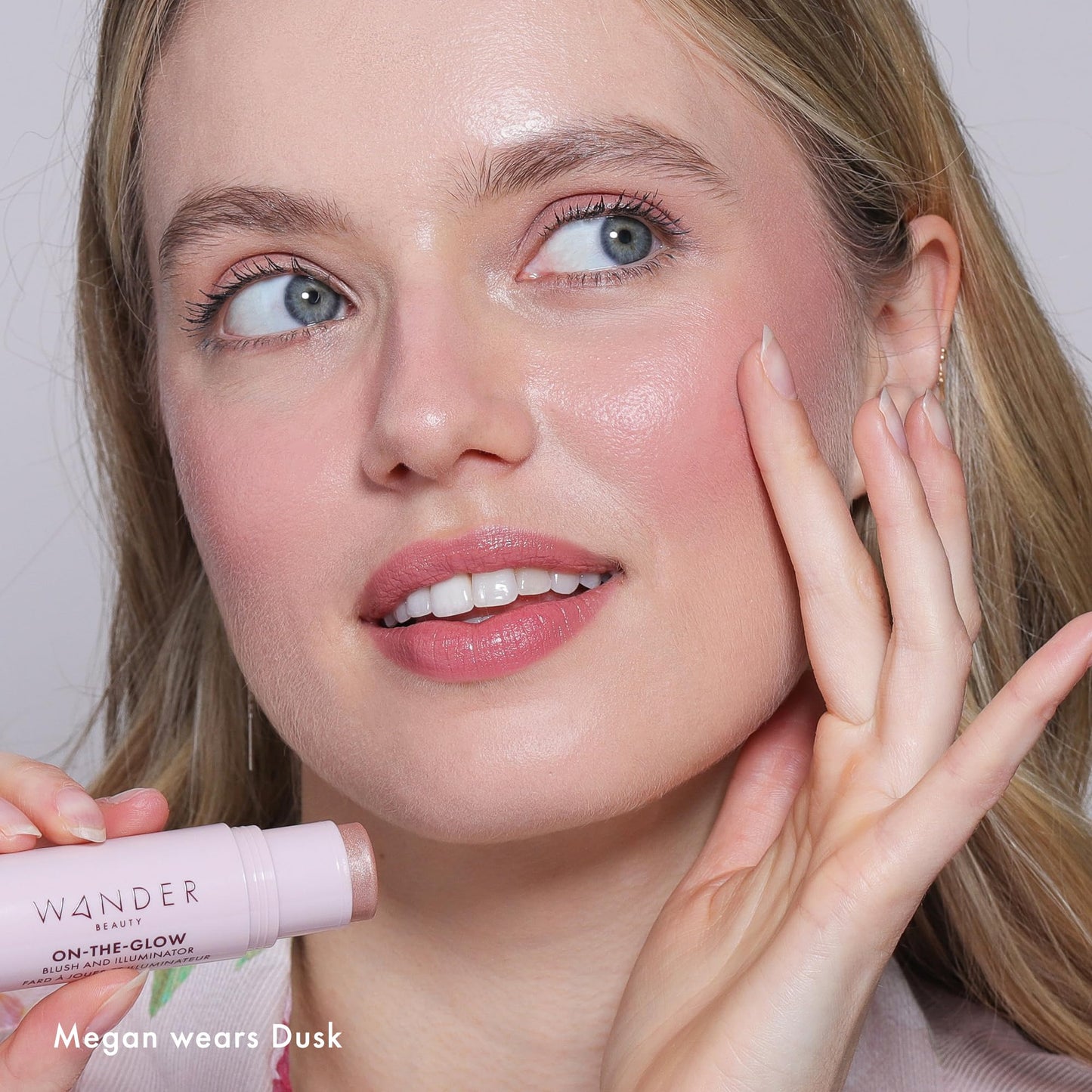 Wander Beauty On-the-Glow Blush and Illuminator - Dusk/Nude Glow - 7-in-1 Hydrating Cream Blush & Highlighting Stick - Stick Blush for Cheeks, Lip Beauty & Personal Care Wander Beauty