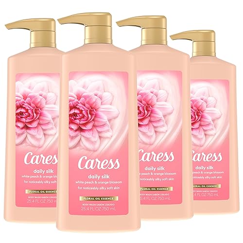 Caress Hydrating Body Wash with Pump Shower Gel For Soft, Silky Skin Daily Moisture Body Wash With Silk Extract & Floral Oil Essence, 25.4 Fl Oz (Pack Beauty & Personal Care Caress
