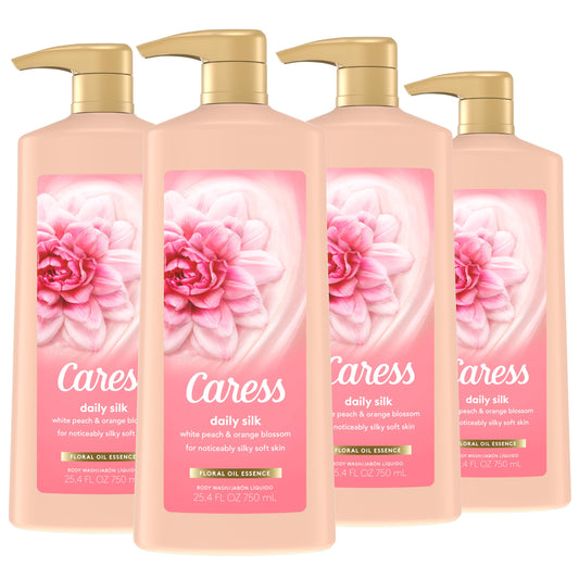 Caress Hydrating Body Wash with Pump Shower Gel For Soft, Silky Skin Daily Moisture Body Wash With Silk Extract & Floral Oil Essence, 25.4 Fl Oz (Pack Beauty & Personal Care Caress